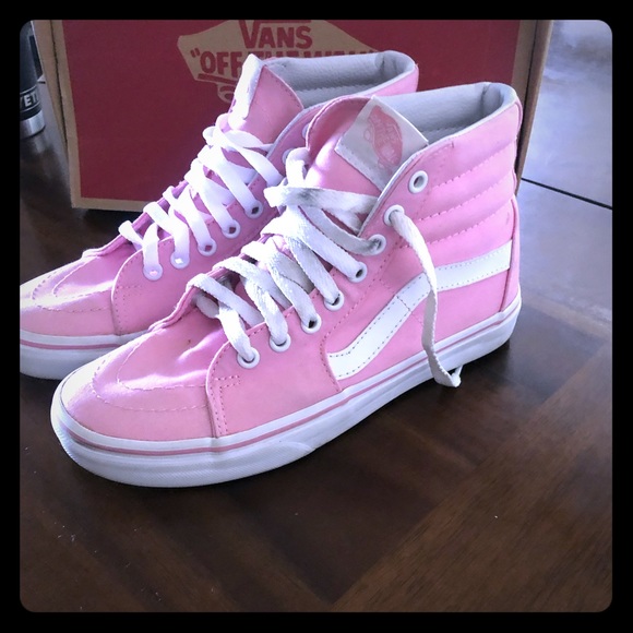 pink high top vans mens